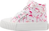 DEE Baby meisjes sneakers hoog - Wit flamingo - maat 21