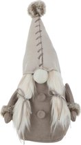J-Line Kerstman Textiel Grijs Small