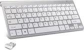 SAMTECH Toetsenbord Draadloos – Universeel QWERTY keyboard – met 2.4G Wireless Bluetooth - geschikt voor o.a. Apple Macbook, PC, Dell, HP, Surface en Samsung – Zilver