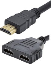 HDMI splitter / 1x male naar 2x female / 1x IN naar 2x UIT / Ondersteunt tot 1080P