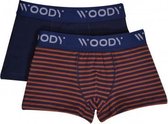 Woody  Jongens Short Duo Donkerblauwe Streep+Donkerblauw Blauw 10A