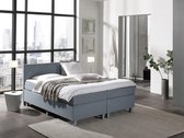 Complete Boxspring 180x200 cm  -  Lichtblauw  -  Pocketvering matrassen  -  Dreamhouse Louis  -  Twee persoons  -  Extra hoge onderbox  -  30 cm onderbox (67cm lighoogte)