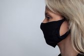 Mondkapje - Wasbaar - Zwarte Stof- Elastisch - Dubbele Laag Bescherming - Gecertificeerd