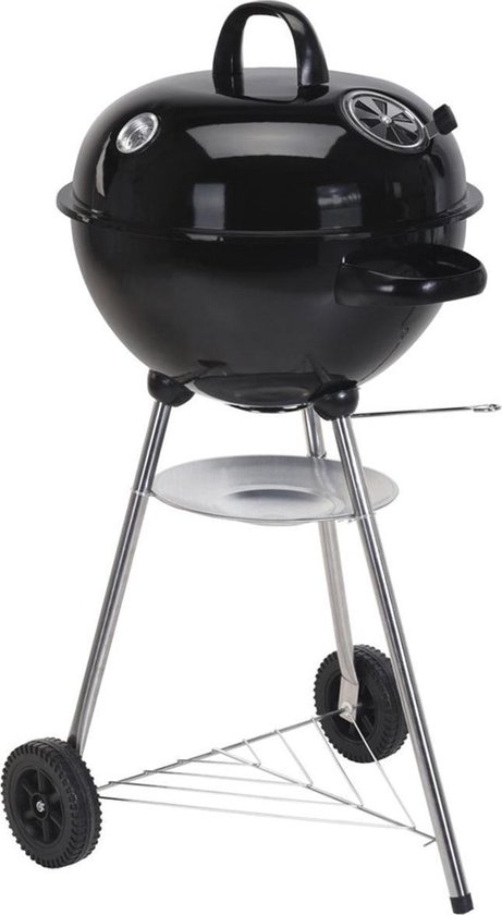 Barbecue à charbon rond avec thermomètre (noir) | bol.com