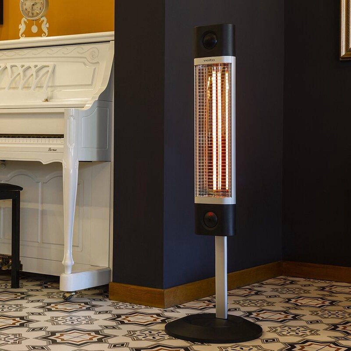 Veito CH1800RE - Zwart - Energiezuinige hoge capaciteit Carbon Infrarood Verwarming - Elektrische Kachel - Heater - Terrasverwarming - Elektrisch - Staand - In hoogte verstelbaar - 3 warmtestanden regelbaar - incl. afstandbediening - 1700W – foto 7