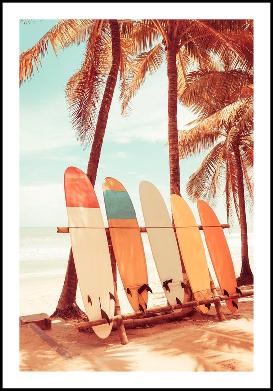 Poster Vintage surfplanken