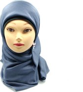 Blauwe jeans hoofddoek, mooie hijab, sjaal.