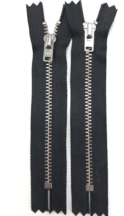 YKK rits, broek rits met zilver 15 cm lang, 2x zwart en 2x donkerblauw |  bol.com
