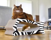 Cat-On® kartonnen krabmeubel "WALVIS" zebra - zwart/wit