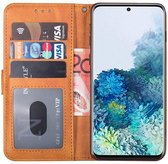 Samsung S20 Hoesje - Samsung Galaxy S20 hoesje bookcase bruin wallet portemonnee book case cover