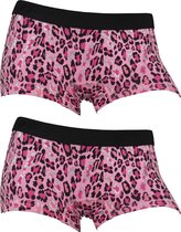 Funderwear meisjes boxershorts luipaard 2-pack  - 146  - Fuchsia