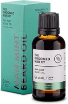 The Groomed Man Co. Man Mint Beard Oil - Premium Baardolie - Stimuleert Baardgroei - Baard Verzorging Mannen - Olie Geur Munt/Sandelhout - 30ML