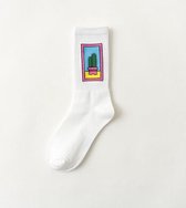 Cactus sokken wit - Unisex - One Size - planten sokken