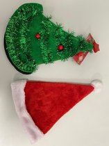 Kerstkleding: sierlijke kerstmutsen - 2 stuks (origineel en met led-verlichting)