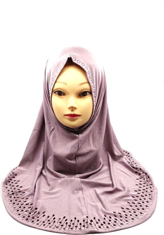 Een elegante hoofddoek, lichtpaars hijab.