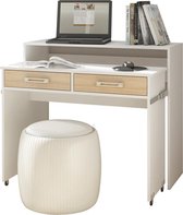 Maison’s Bureau – Bureau – Uitschuifbaar – Modern Bureau – Ruimtebesparende meubels – Bureau wit – Eiken – 85x98x36