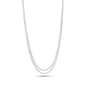 Velini jewels- Dubbel ROLOW925F-925 Zilver Ketting- 45cm + 5 cm verlengstuk