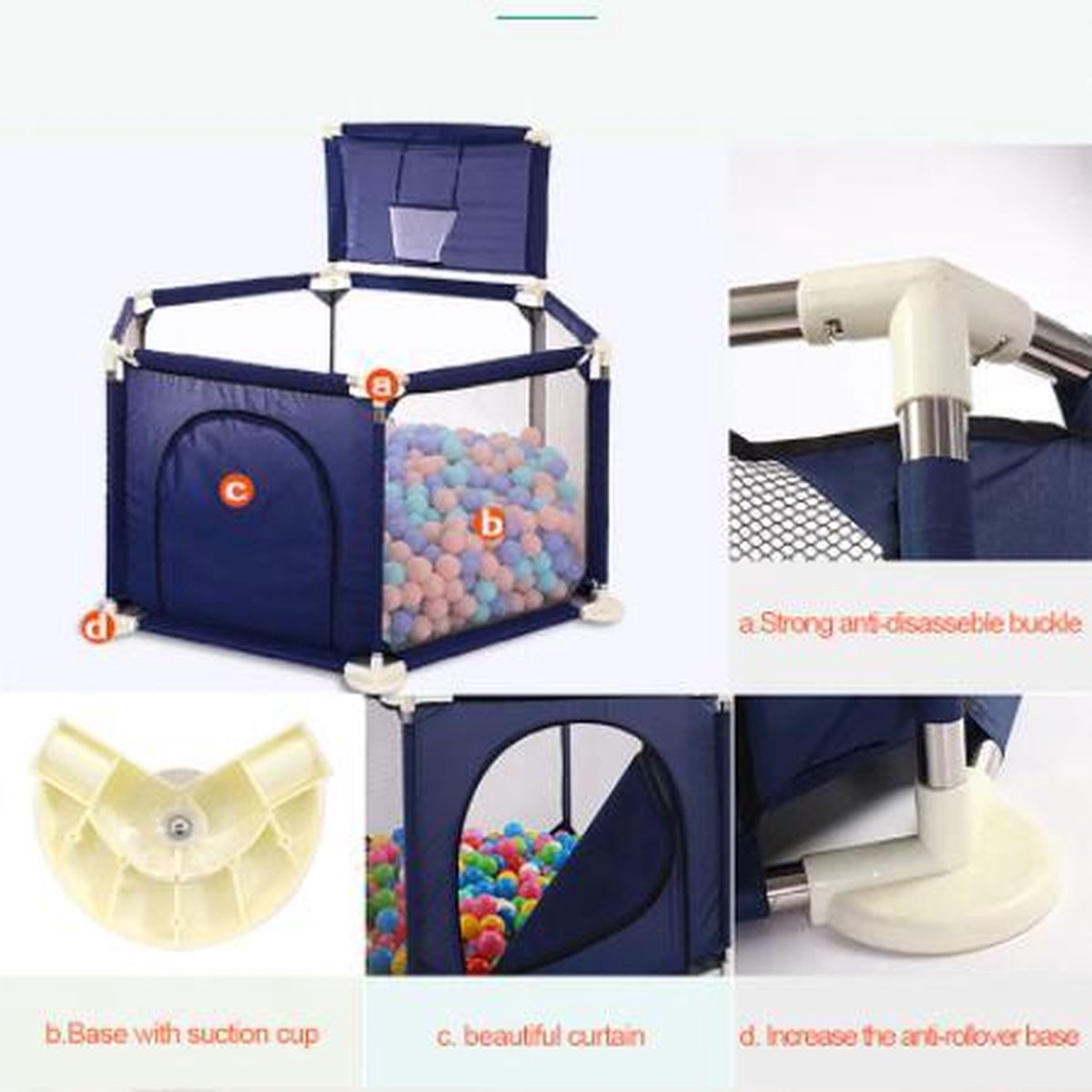 S speelbox Blauw - Playpen - GrondBox - Baby Grondbox - Kleine speelbox | BuySafe24/7 - IMBABY