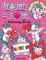 Unicorn in Love Coloring Book