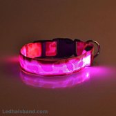 Roze leger print LED halsband maat S voor je hond | Verlichte halsband voor honden | Verkrijgbaar in S t/m XL en in meerdere kleuren | LED hals band | LED hondenriem | LED hondentu