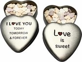 2 Snoepblikjes met tekst | Valentijn Cadeau | Verjaardag Cadeau | Valentijn Cadeautje Voor Hem En Haar | Valentijnsdag