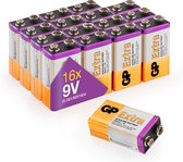 GP Extra Alkaline batterijen 9V - batterij 9 volt - batterij 6LR61 - 16 stuks