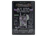 Wandbord – Mojito – Cocktail - Bier - Retro -  Wanddecoratie – Reclame bord – Restaurant – Kroeg - Bar – Cafe - Horeca – Metal Sign – 20x30cm