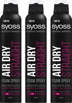 Syoss Professional Air Dry Straight Foam Spray Voordeelverpakking - 3 x 200 ml