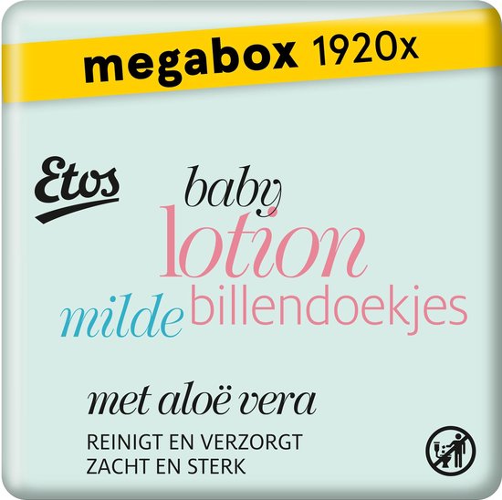 kroon Resoneer heel fijn Etos Baby Lotion Mild Billendoekjes Megabox - 1920 stuks (24x 80 stuks) |  bol.com