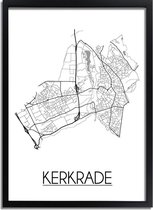 Kerkrade Plattegrond poster A2 + fotolijst zwart (42x59,4cm) DesignClaud