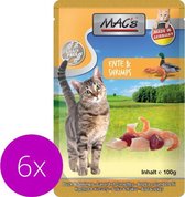 Mac’s Kattenvoer Natvoer Maaltijdzakjes - Eend en Garnalen - 6 x 100g