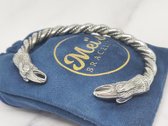Mei's | Viking Nordic Raven armband | armband mannen / mannen sieraad | Stainless Steel / 316L Roestvrij Staal / Chirurgisch Staal | polsmaat 17  - 21 cm / raafhoofd / zilver