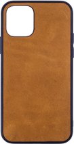 Leren Telefoonhoesje iPhone 12 PRO– Bumper case - Cognac Bruin