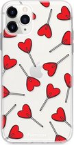 Fooncase Hoesje Geschikt voor iPhone 12 Pro - Shockproof Case - Back Cover / Soft Case - Love Pop
