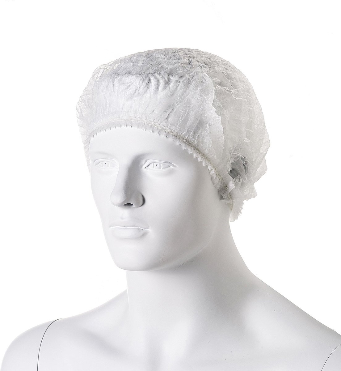 Wegwerp haarnetjes - model wokkel- clip cap- kleur wit- haarbescherming - haarnetjes 100 stuks in zak
