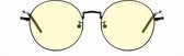 GUNNAR Gaming- en Computerbril - Ellipse, Onyx Frame, Amber Tint - Blauw Licht Bril, Beeldschermbril, Blue Light Glasses, Leesbril, UV Filter