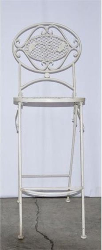 Chaise blanche Classique - Tabouret de bar - Métal - hauteur 116 cm