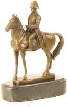 Bronzen beeldje - Napoleon op zijn paard - Bronzen sculptuur - 18,4 cm hoog