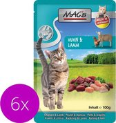 Mac’s Kattenvoer Natvoer Maaltijdzakjes - Kip en Lam - 6 x 100g