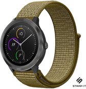 Nylon Smartwatch bandje - Geschikt voor  Garmin Vivoactive 3 nylon band - olijf - Strap-it Horlogeband / Polsband / Armband