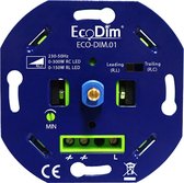 EcoDim - LED Dimmer - ECO-DIM.01 - Fase Aan- en Afsnijding RLC - Inbouw - Enkel Knop - 0-300W - BSE