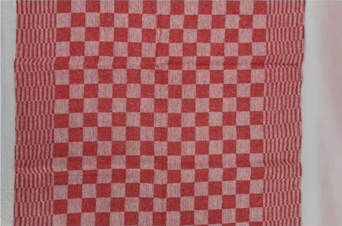 Theedoek - Rood - Klassieke ruitjes-design - Per 6 stuks - 100% katoen - 65x65 cm