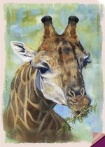 Giraffe Strijk Applicatie 19.2 cm / 26.2 cm / Bruin Groen Blauw