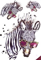 Zebra Fashion Strijk Applicatie 18.5 cm / 21 cm / Zwart Wit Paars
