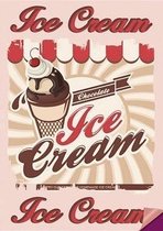 IJs Ice Cream Reclame Strijk Applicatie 19.5 cm / 28.5 cm / Roze Rood Bruin Beige