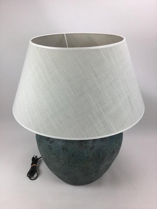 Pied de lampe Bulat vieux bleu / turquoise grand style Riviera Maison rural