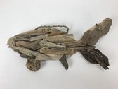 Vis driftwood S Hugo ca 45 cm (drijfhout) handgemaakt
