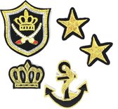 Navy Gold Patch Set 5 patches