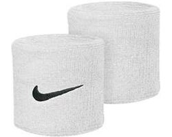Nike wristbands swoosh wit/zwart