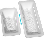 BAMgoods multifunctioneel vergiet wit, Uitschuifbaar en hygiënisch vergiet, Vergiet voor in de gootsteen, Te verstellen in maat